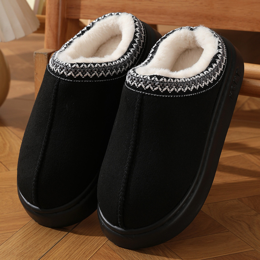 Fluffy Insole Platform Slippers Winter Slip On Faux Fur...