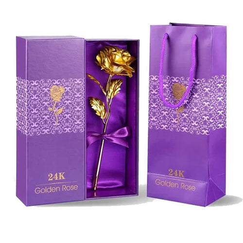 24K Gold Dipped Real Rose With Gift Box