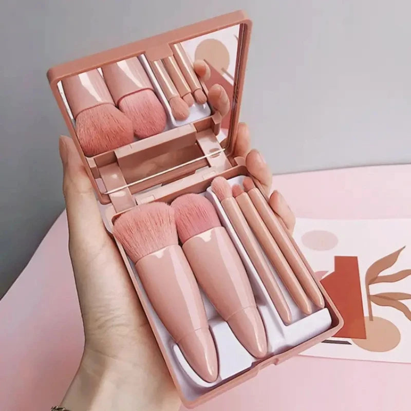Mini Makeup Brush Set With Mirror