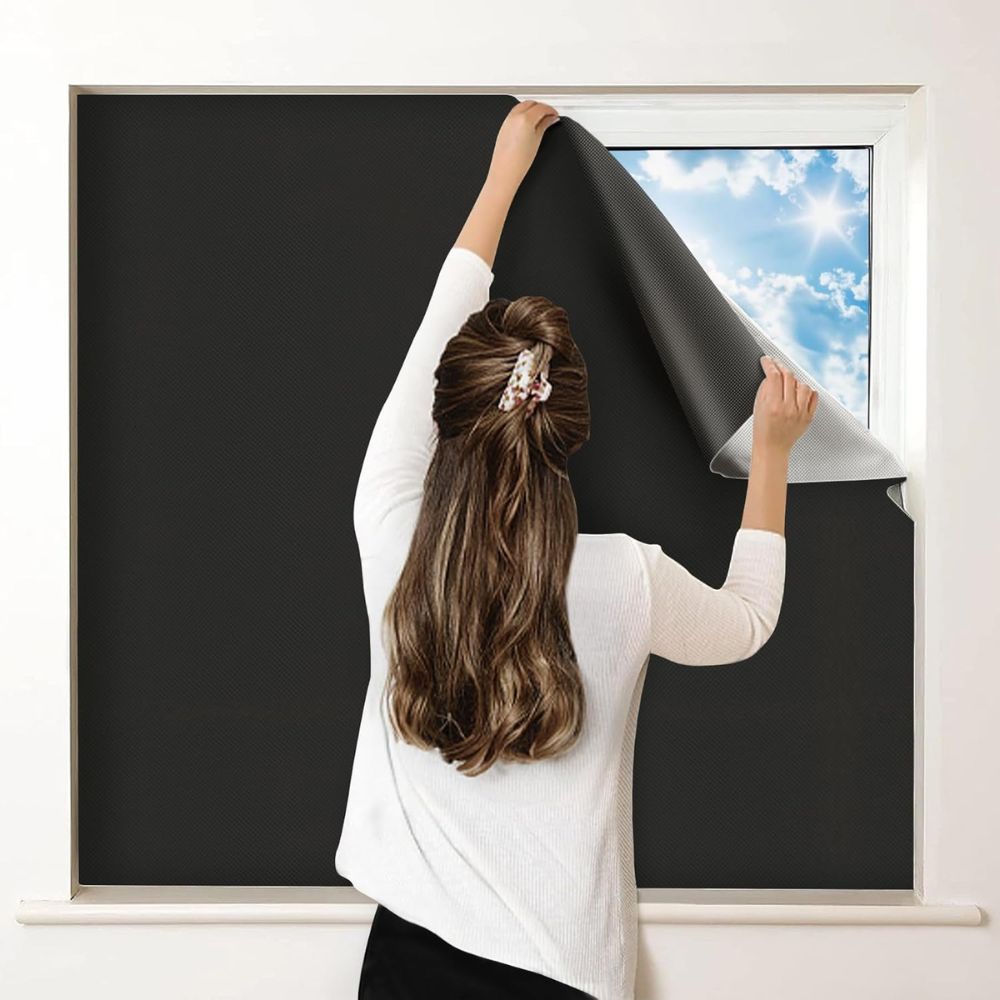 Adhesive Blackout Sun Blocking Window Cover Shade