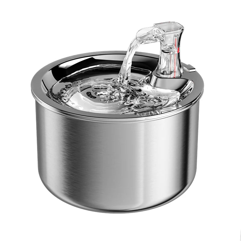 Stainless Steel Cat Water Fountain with Filter and Sensor