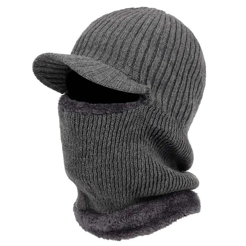 Knit Beanie Balaclava With Visor