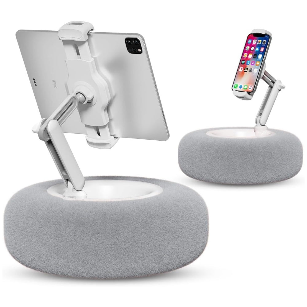 Fuzzy Pillow Phone Holder With Snack Bowl