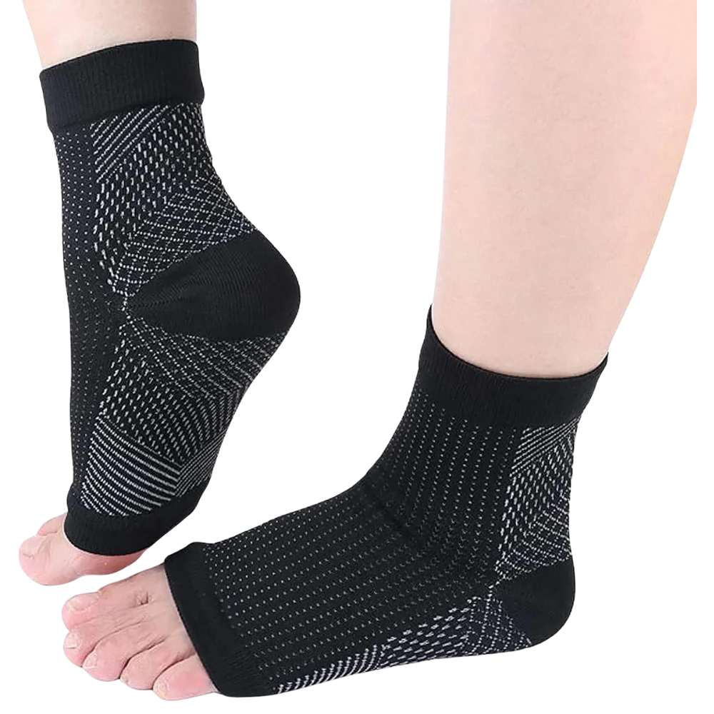 Compression Support Socks With Open-Toe Design