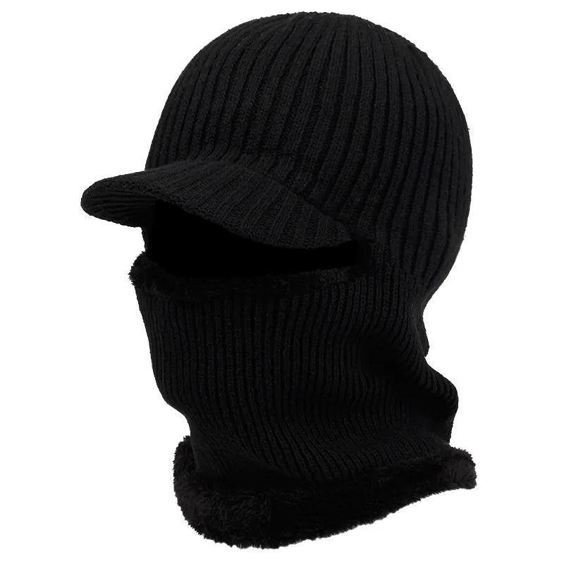 Knit Beanie Balaclava With Visor