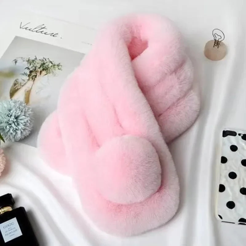 Plush Faux Fur Winter Scarf