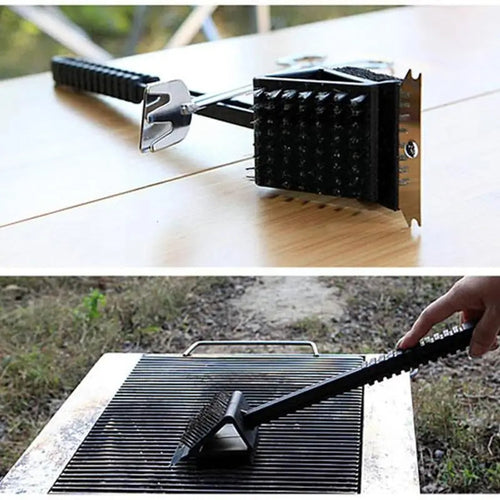 3 In 1 Barbecue Grill Brush With Scraper