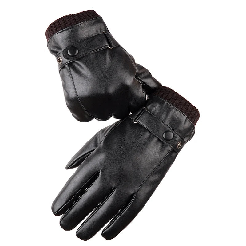 Touch Screen Men's Leather Gloves For Winter