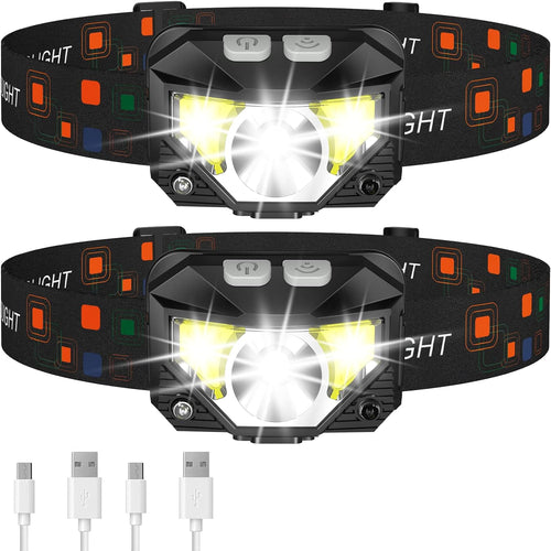 2-Pack Ultra-Bright Led Rechargeable Headlamp Flashlight...