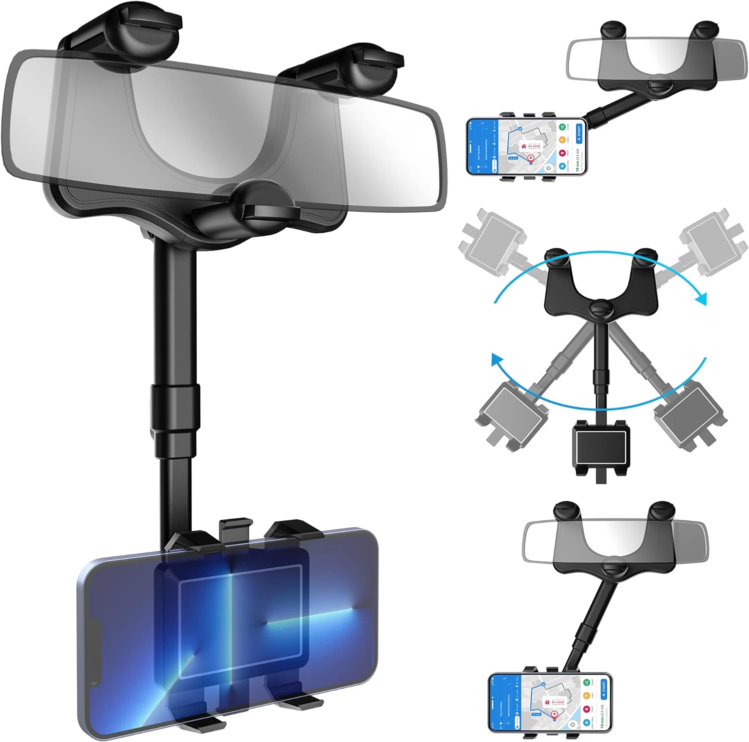 Rearview Mirror Phone Holder