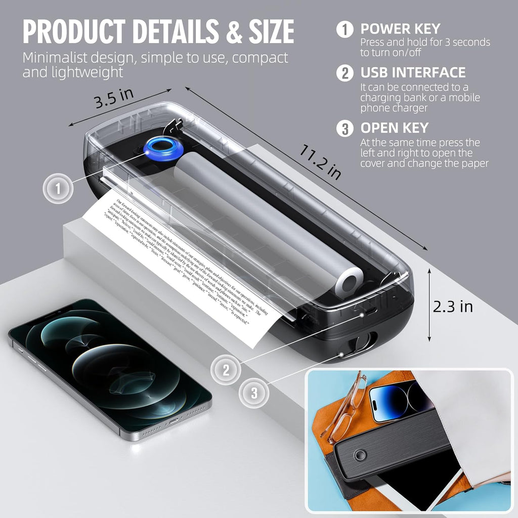 Flexora Wireless Inkless Thermal Printer
