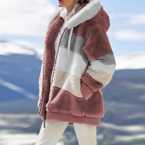 Multicolored Hooded Coat