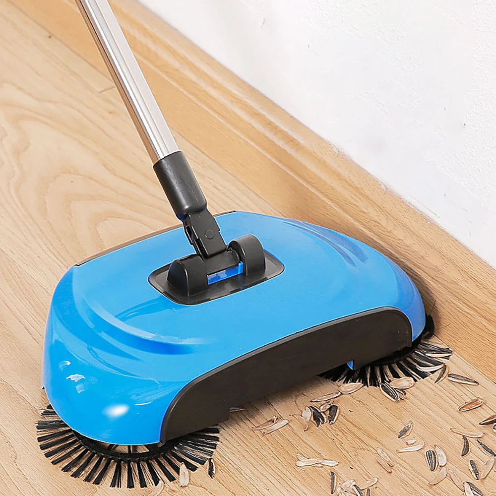 Manual 2-in-1 Broom With Rotating Brush