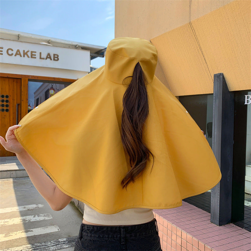 Elegant Wide Brim Sun Protection Shawl Hat For Women