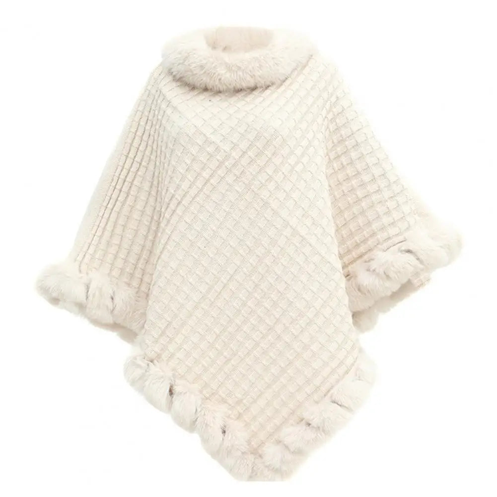 Faux Fur Shawl Cloak For Women