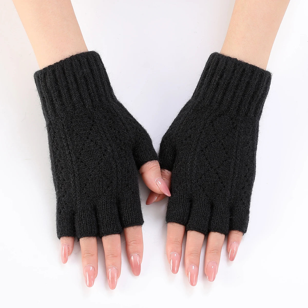 Soft Knit Fingerless Gloves For Winter