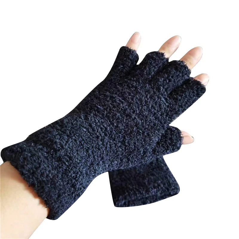 Winter Knit Half-Finger Gloves