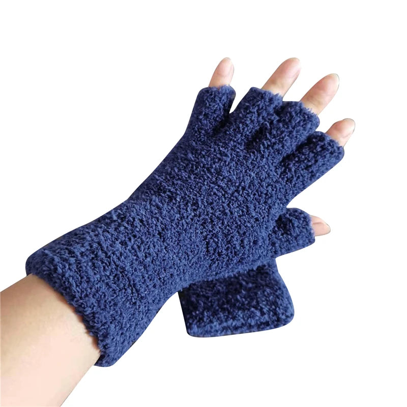 Winter Knit Half-Finger Gloves