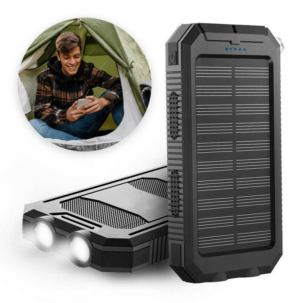 500000 MAH Solar Charger, Waterproof Power Bank, External