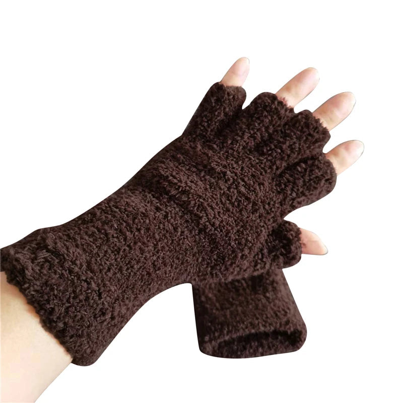 Winter Knit Half-Finger Gloves