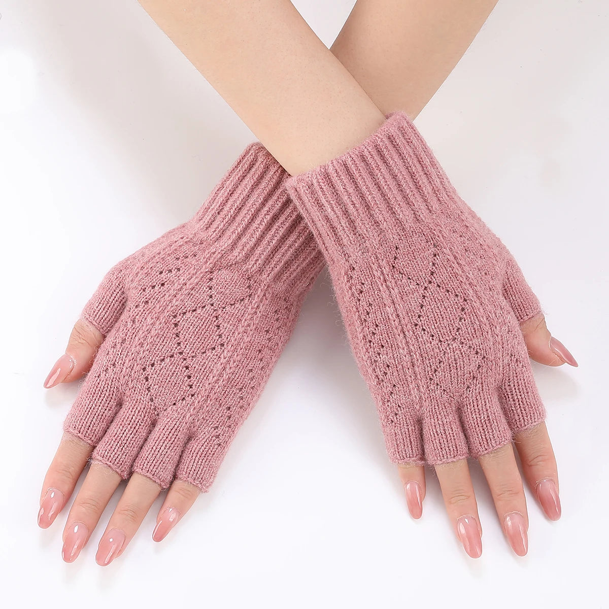Soft Knit Fingerless Gloves For Winter