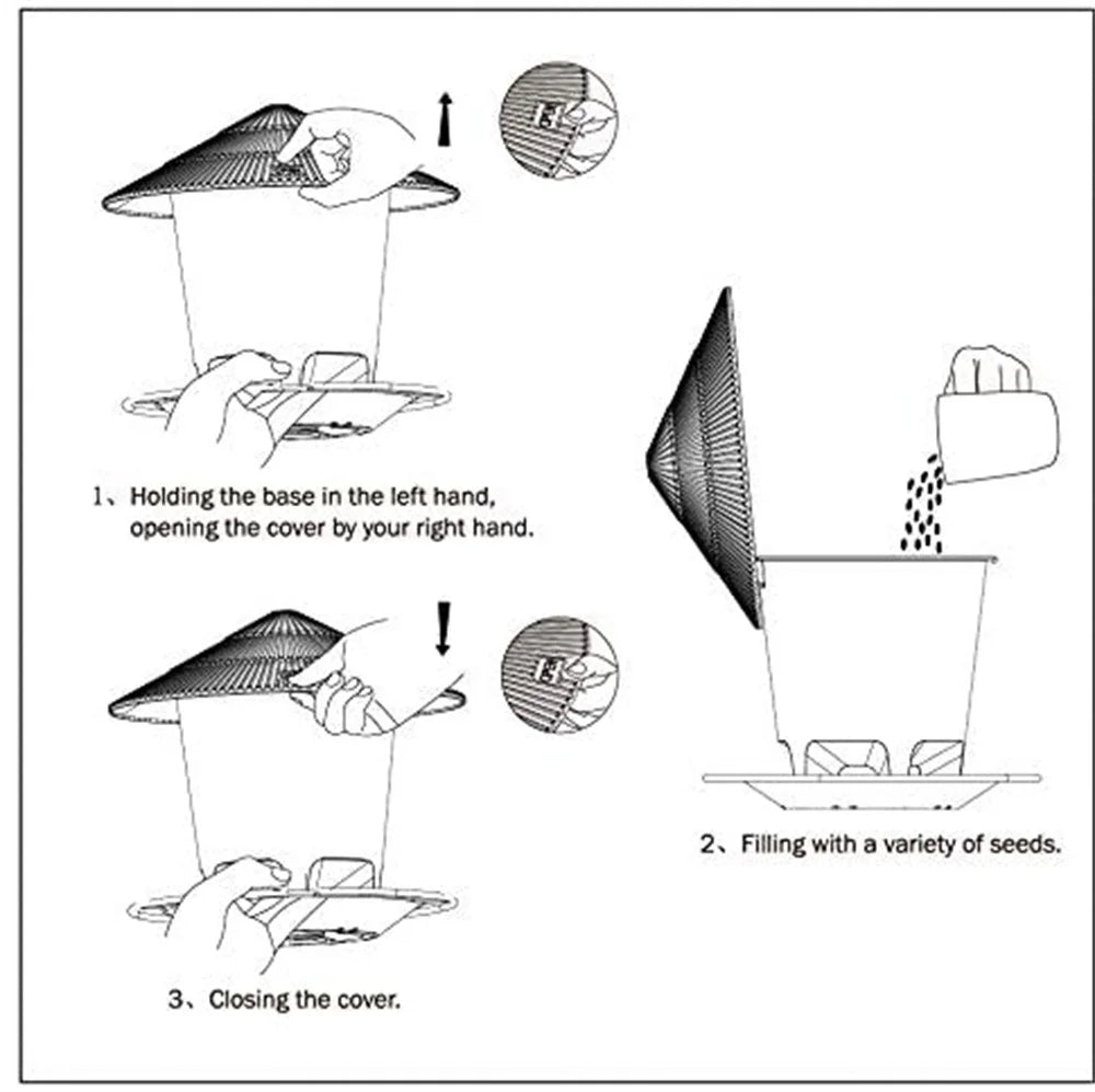 Hanging Bird Feeder with Automatic Seed Dispenser