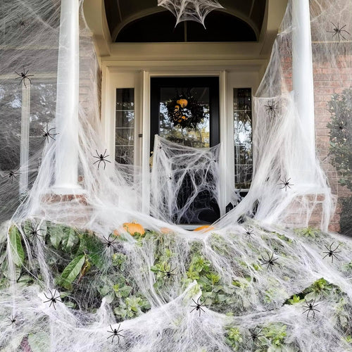 200 Sqft Spider Webs Halloween Door Decorations With...