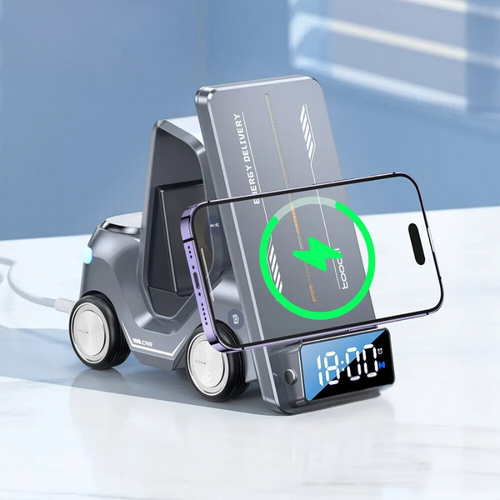 5-in-1 Forklift Wireless Charger With Alarm Clock