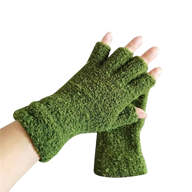 Winter Knit Half-Finger Gloves