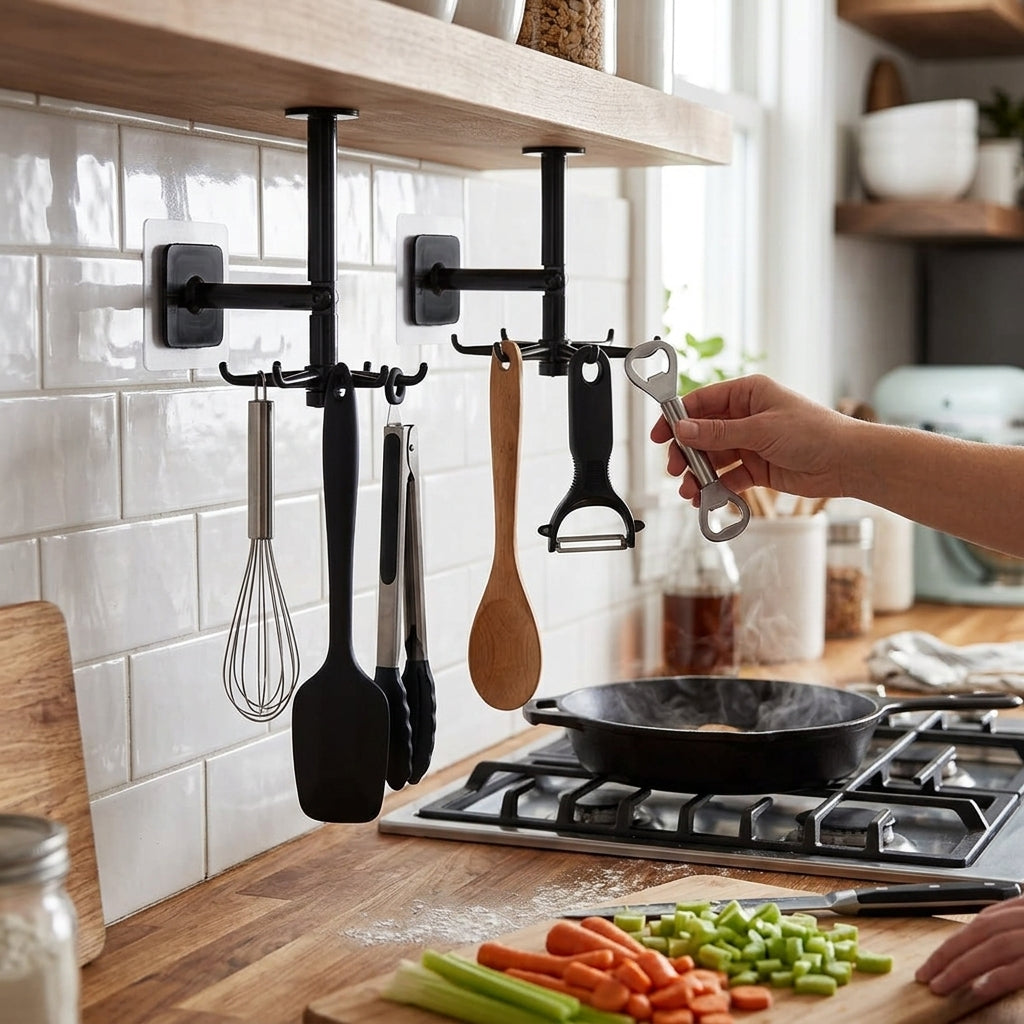 360 Degree Rotating Self-Adhesive Utility Hook