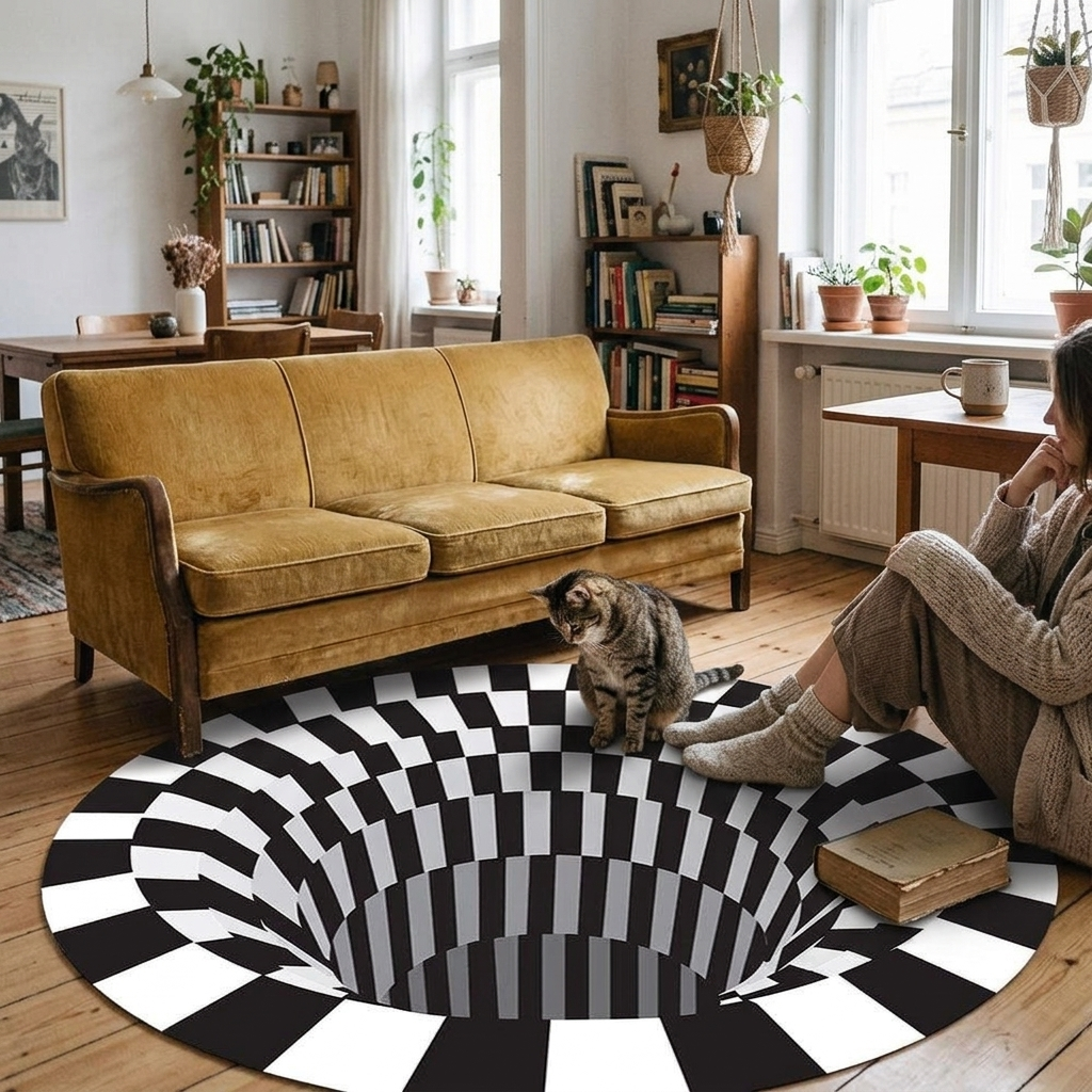 3D Vortex Illusion Rug