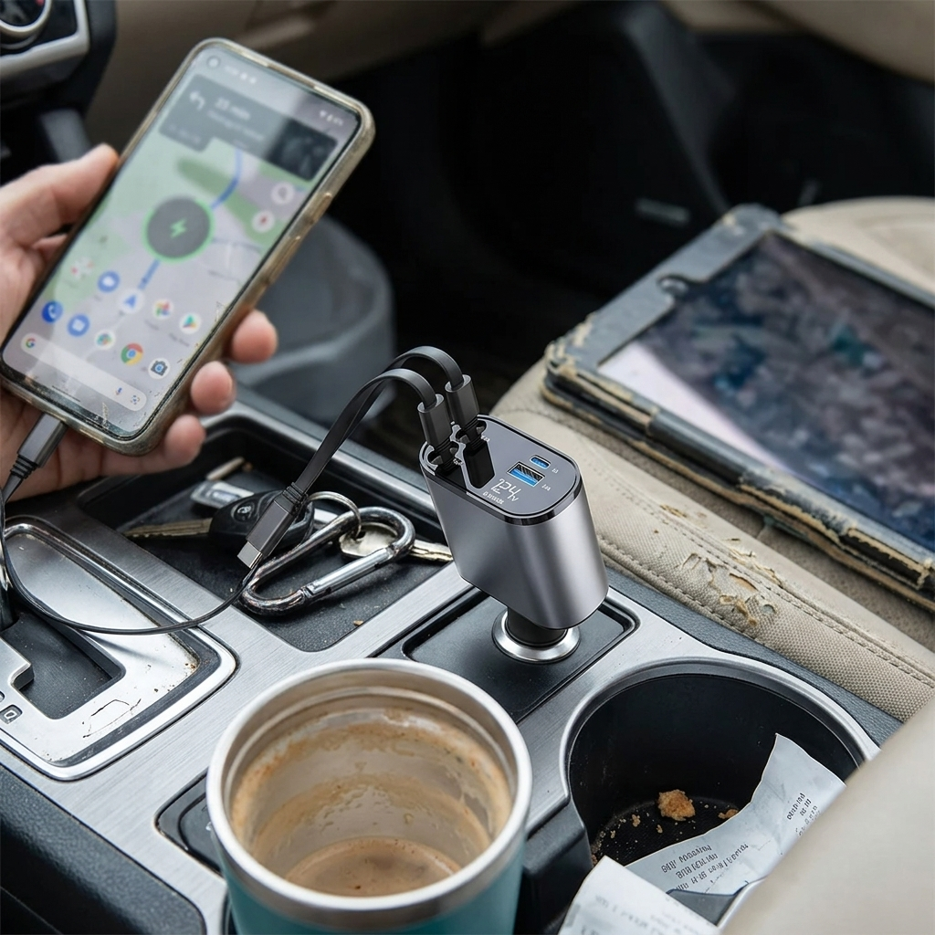 4 In 1 Retractable Car Charger