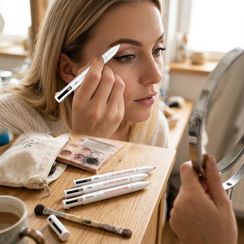 4-in-1 Eyebrow Pen Shape Fill Conceal Highlight