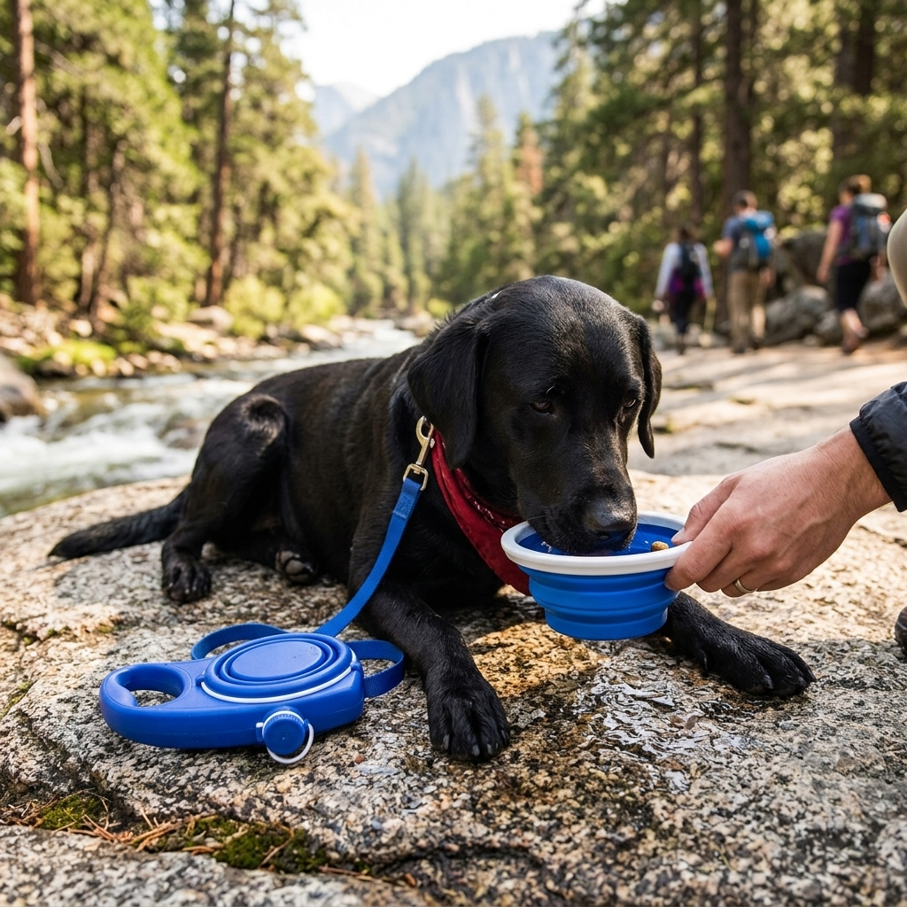 4-in-1 Dog Leash With Water Bottle And Bowl