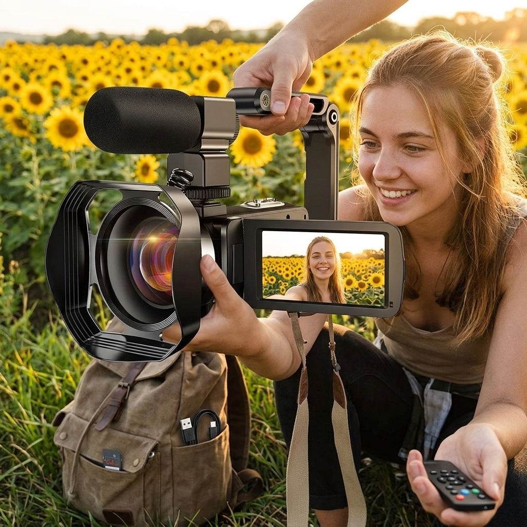 4K Video Camera Camcorder YouTube Vlogging WiFi 48MP