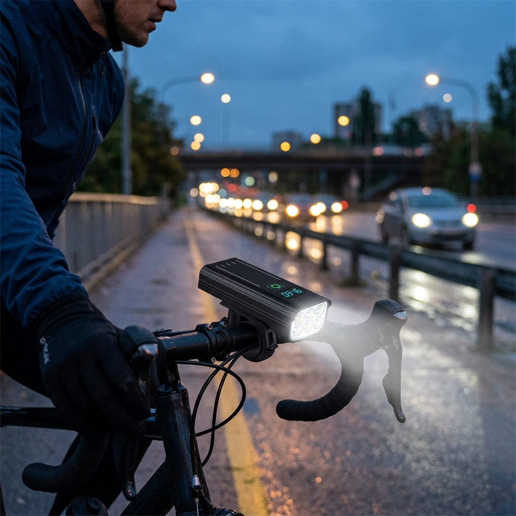 5000 Lumen Bike Light 12 LEDs USB-C Rechargeable