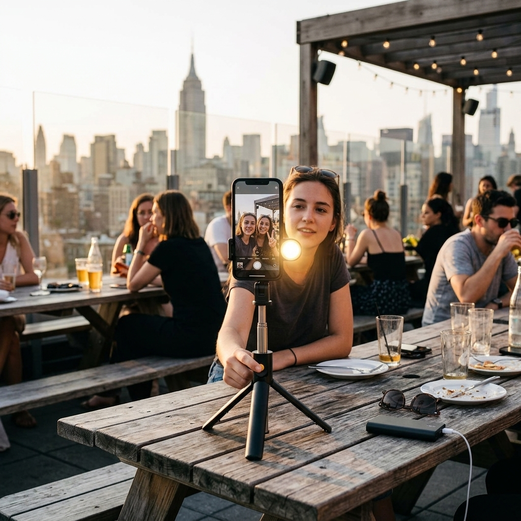 6 In 1 Wireless Bluetooth Selfie Stick With Fill Light