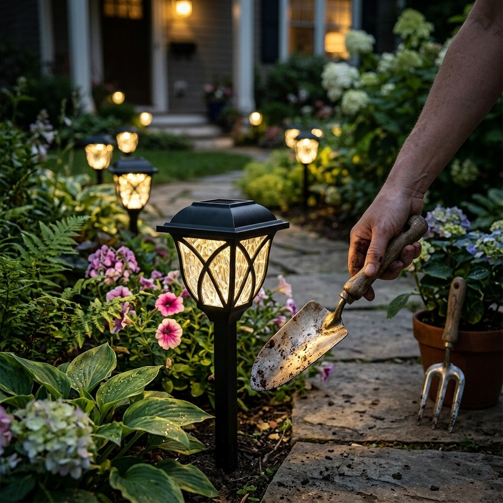 6 Pack LED Solar Pathway Garden Lights Outdoor