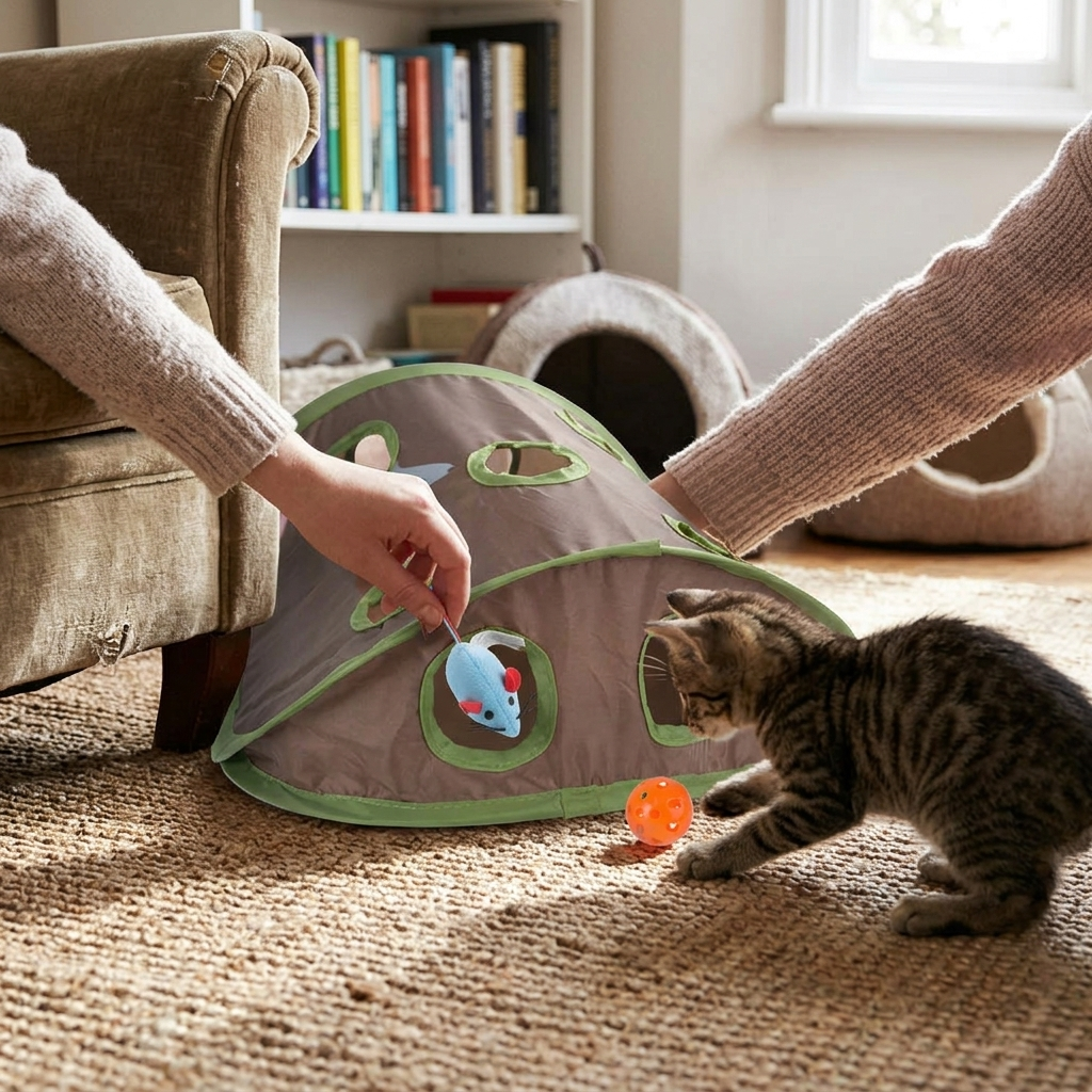 9-Hole Tunnel Cat Mice Game