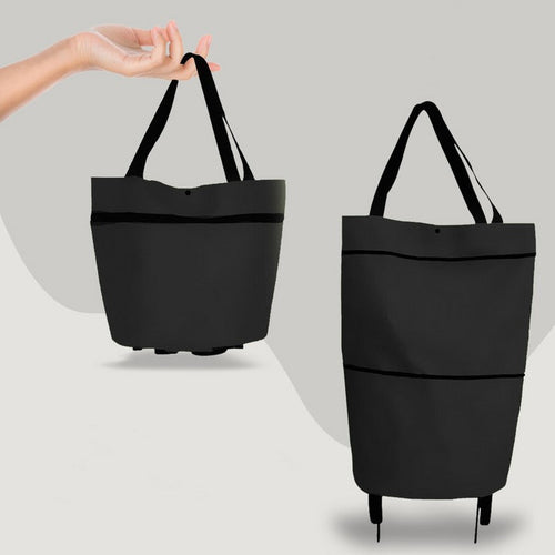 2-in-1 Foldable Shopping Bag With Wheels