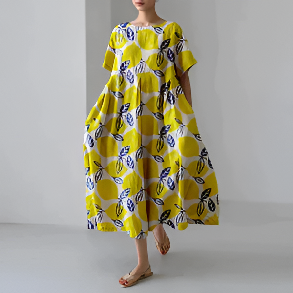 Casual And Elegant Dress With Flora Print