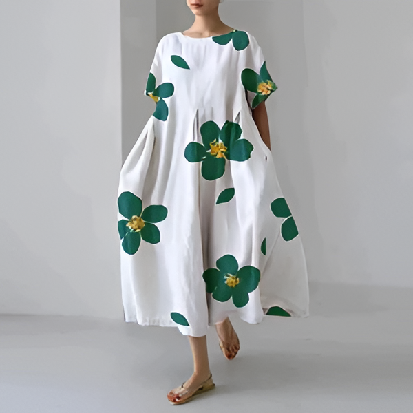 Casual And Elegant Dress With Flora Print