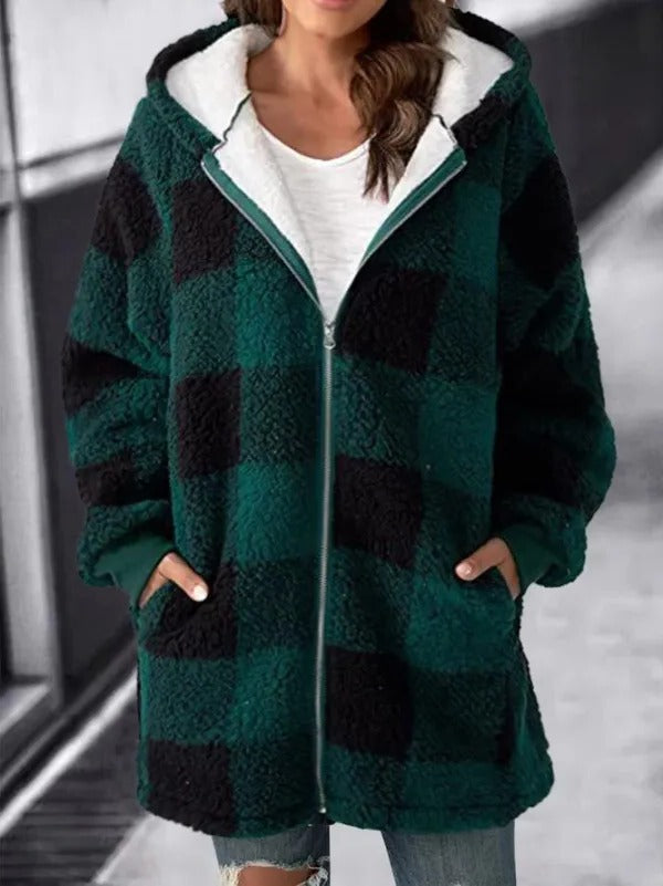Women's Oversized Plaid Overcoat