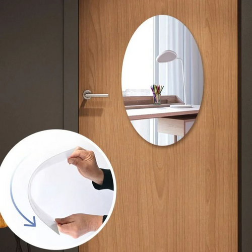 Adhesive Oval Mirror