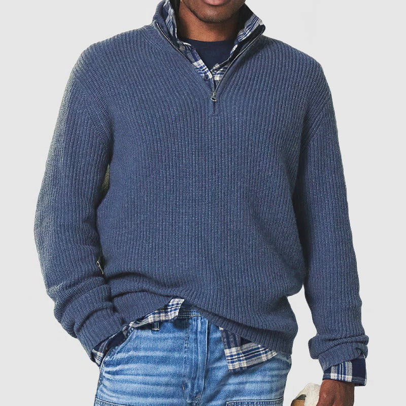 Business Casual Pullover With Zipper
