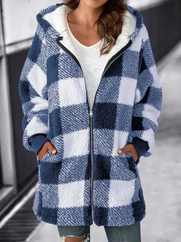 Women's Oversized Plaid Overcoat