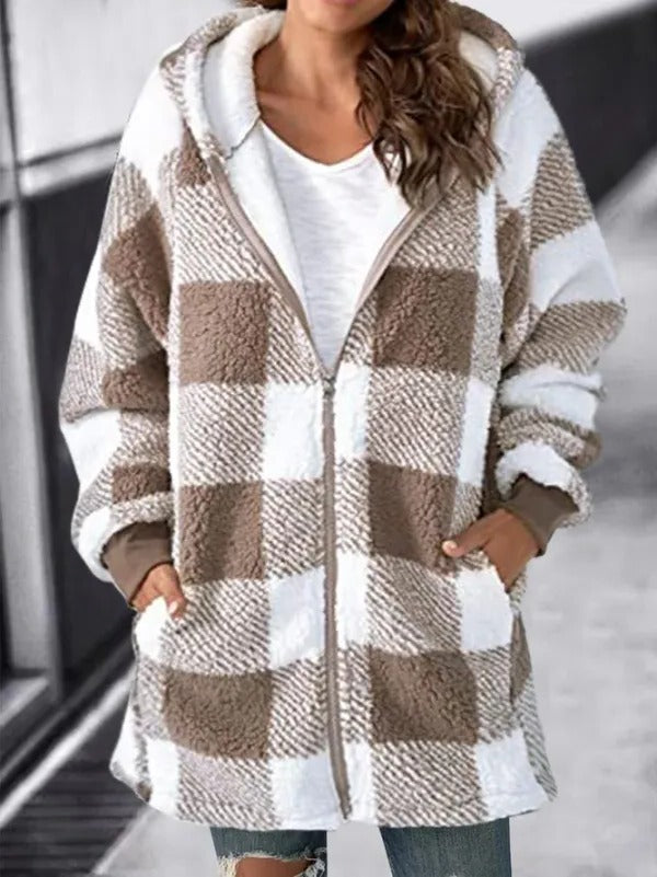 Women's Oversized Plaid Overcoat