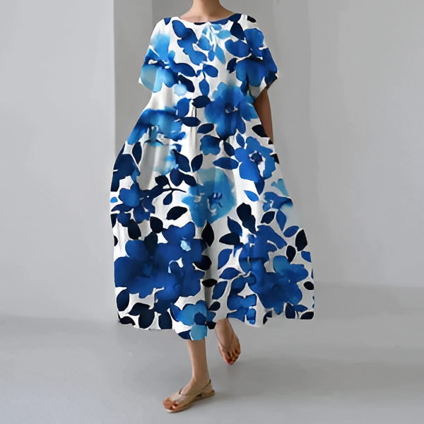 Casual And Elegant Dress With Flora Print