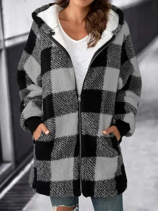 Women's Oversized Plaid Overcoat