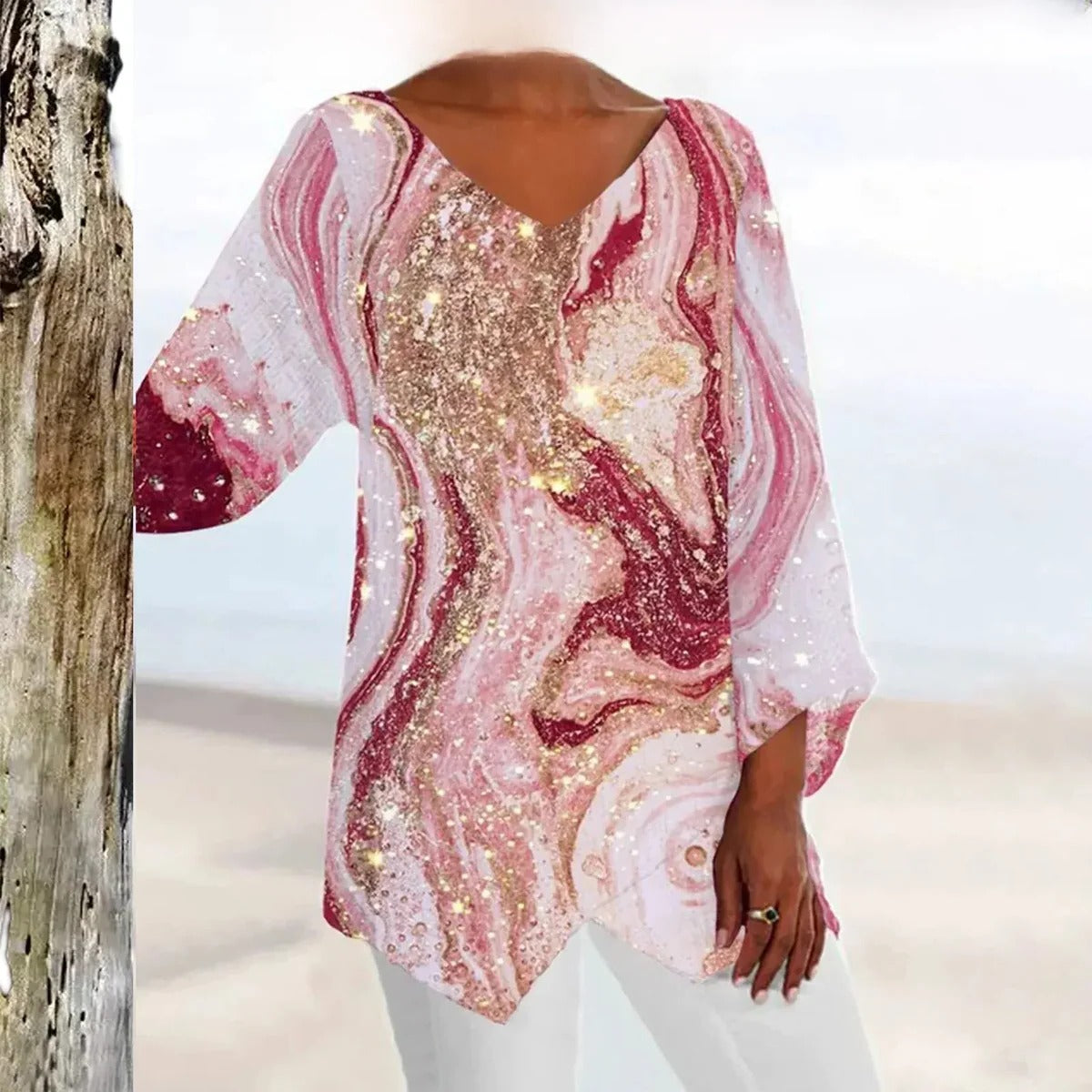 Women's Vintage V-Neck Top